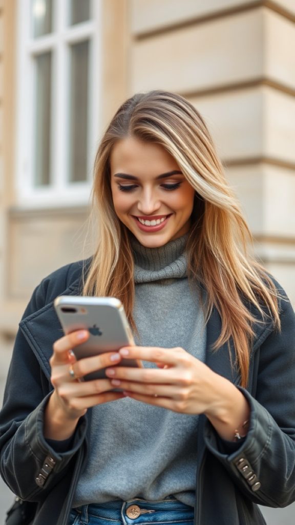 kobieta trzymająca smartfon